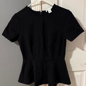 Nordstrom Black Peplum Short-Sleeve Top